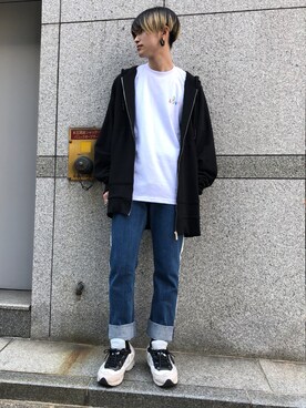 「DANKE SCHON（ダンケシェーン）のアイテム（パーカー）」を使った、𝐊𝐚𝐢𝐭𝐨さん（メンズ・180cm）の春コーディネート