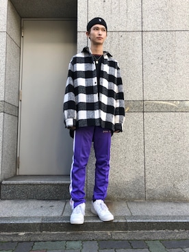 「オーバーシャツ」｜「アイテム（その他アウター）」を使った、𝐊𝐚𝐢𝐭𝐨さん（メンズ・180cm）の冬コーディネート