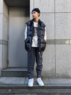 「whiteland」｜「アイテム（ダウンジャケット/コート）」を使った、𝐊𝐚𝐢𝐭𝐨さん（メンズ・180cm）の冬コーディネート