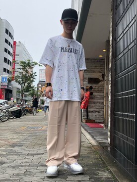 「DANKE SCHON（ダンケシェーン）のアイテム（スラックス）」を使った、𝐊𝐚𝐢𝐭𝐨さん（メンズ・180cm）の夏コーディネート