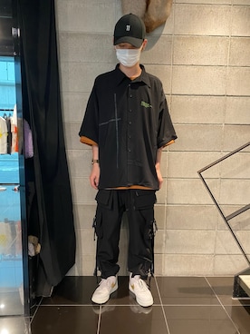 「11 by Boris Bidjan Saberi （ ボリスビジャンサベリ）の11byBorisBidjanSaberi/イレブンバイボリスビジャンサベリ/CAP 39THIRTY/キャップ/ニューエラキャップ（キャップ）」を使った、𝐊𝐚𝐢𝐭𝐨さん（メンズ・180cm）の夏コーディネート