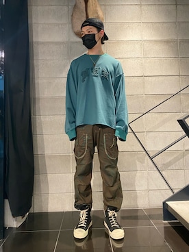 「DANKE SCHON（ダンケシェーン）のアイテム（スウェット）」を使った、𝐊𝐚𝐢𝐭𝐨さん（メンズ・180cm）の春コーディネート