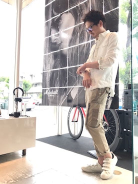 「Marshall（マーシャル）のアイテム」を使った、OMIさん（メンズ・180cm）の夏コーディネート