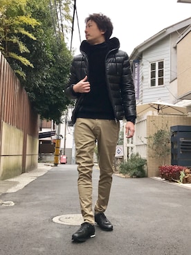 「5351 POUR LES HOMMES（ゴーサンゴーイチプールオム）のアイテム（ダウンジャケット/コート）」を使った、OMIさん（メンズ・180cm）の冬コーディネート