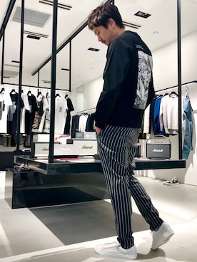 「Marshall（マーシャル）のアイテム」を使った、OMIさん（メンズ・180cm）の春コーディネート