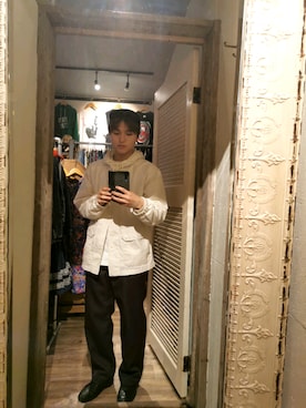 「オフホワイト」｜「アイテム（キャップ）」を使った、たくみ【相互フォロー】さん（メンズ・167cm）の春コーディネート