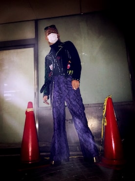 「アイテム（ライダースジャケット）」を使った、S.yさん（メンズ・163cm・20代）の冬コーディネート
