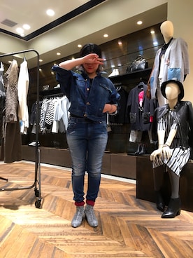 「アイテム（ブーツ、シルバー系）」を使った、negiさん（レディース・158cm）の冬コーディネート