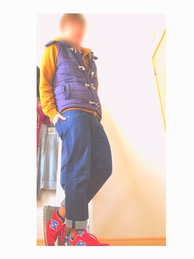 「アイテム（ダウンベスト、その他）」を使った、たくろうさん（メンズ・170cm）の冬コーディネート