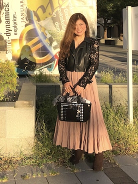 「オリエンタルトラフィック」｜「アイテム（ライダースジャケット）」を使った、ayuさん（レディース・160cm）の秋コーディネート