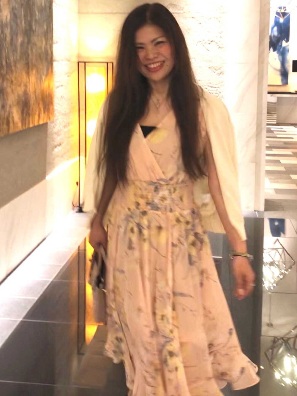 「夏、プチプラコーデ、ラクチンコーデ、サマーニット、おでかけ、大人女子、大人ガーリー、H&M」｜「H&Mのアイテム（ワンピース、ピンク系）」を使った、ayuさん（レディース・160cm）の夏コーディネートの1枚目の写真