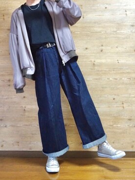 「STUDIOUS（ステュディオス）のアイテム（MA-1）」を使った、c-ki  さん（メンズ・172cm）の春コーディネート