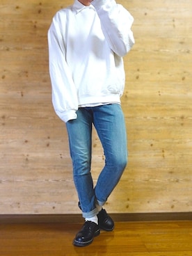 「シャツ×スウェット」｜c-ki  さん（メンズ・172cm）の春コーディネート