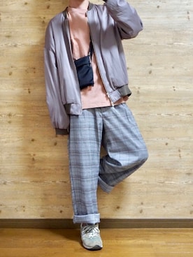 「STUDIOUS（ステュディオス）のアイテム（MA-1）」を使った、c-ki  さん（メンズ・172cm）の春コーディネート