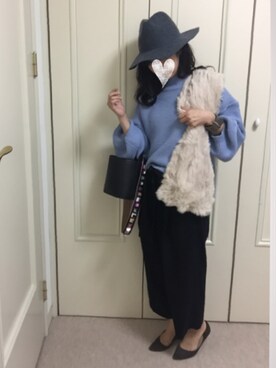 「バルーンスリーブ」｜Calm-seaさん（レディース・153cm）の冬コーディネート