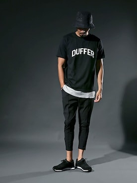 「The DUFFER of ST.GEORGE（ザダファーオブセントジョージ）のアイテム（帽子）」を使った、JEEさん（メンズ・182cm）の夏コーディネート