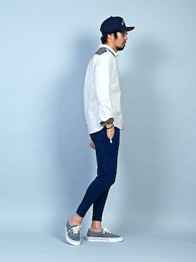 「The DUFFER of ST.GEORGE（ザダファーオブセントジョージ）のアイテム」を使った、JEEさん（メンズ・182cm）の春コーディネート