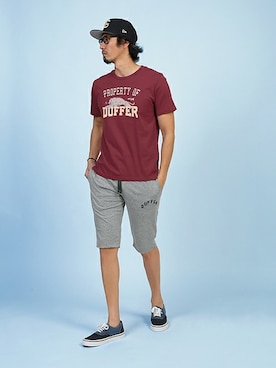 「The DUFFER of ST.GEORGE（ザダファーオブセントジョージ）のアイテム（キャップ）」を使った、JEEさん（メンズ・182cm）の春コーディネート