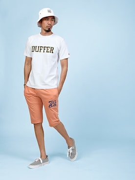 「The DUFFER of ST.GEORGE（ザダファーオブセントジョージ）のJERSEY SNEAKERS：裏毛スウェット デッキタイプスニーカー（スニーカー）」を使った、JEEさん（メンズ・182cm）の春コーディネート