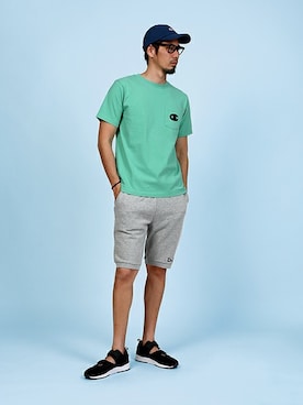 「アイテム（サンダル）」を使った、JEEさん（メンズ・182cm）の夏コーディネート