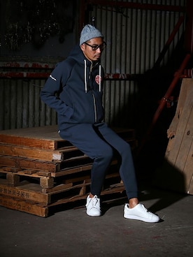 「The DUFFER of ST.GEORGE（ザダファーオブセントジョージ）のアイテム（シューズ）」を使った、JEEさん（メンズ・182cm）の秋コーディネート