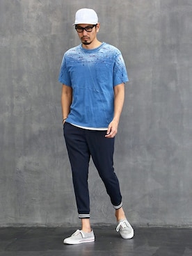 「ジョガーパンツ」｜JEEさん（メンズ・182cm）の夏コーディネート