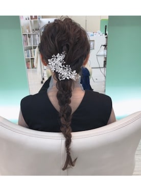 「結婚式ヘア」｜☺S☺さん（レディース・157cm）の冬コーディネート