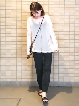 「MAISON DE REEFUR（メゾンドリーファー）のアイテム（サンダル）」を使った、☺S☺さん（レディース・157cm）の春コーディネート