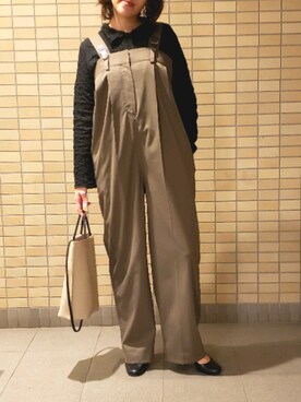 「MAISON SPECIAL（メゾンスペシャル）のアイテム（サロペット/オーバーオール）」を使った、☺S☺さん（レディース・157cm）の秋コーディネート