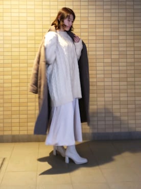 「MAISON SPECIAL（メゾンスペシャル）のアイテム（ステンカラーコート）」を使った、☺S☺さん（レディース・157cm）の冬コーディネート