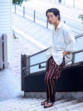 「WEYEP（ウィエップ）のアイテム」を使った、工藤さん（メンズ・170cm）の夏コーディネート