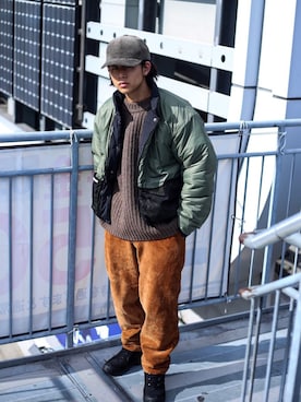 「BURLAP OUTFITTER」｜「アイテム（その他アウター）」を使った、工藤さん（メンズ・170cm）の秋コーディネート