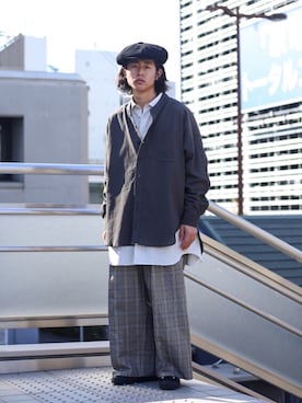 「BASISBROEK（バシスブルック）のアイテム（トップス）」を使った、工藤さん（メンズ・170cm）の春コーディネート
