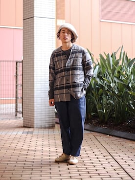 「STABILIZER GNZ（スタビライザージーンズ）のアイテム」を使った、工藤さん（メンズ・170cm）の春コーディネート