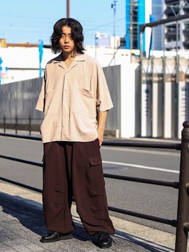 「BASISBROEK（バシスブルック）のアイテム（トップス）」を使った、工藤さん（メンズ・170cm）の夏コーディネート