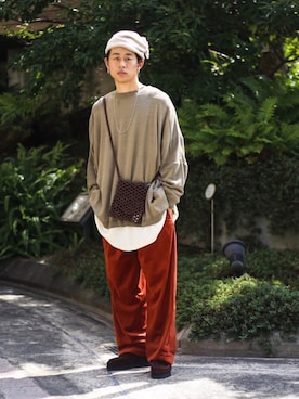 「BASISBROEK（バシスブルック）のアイテム（トップス）」を使った、工藤さん（メンズ・170cm）の秋コーディネート