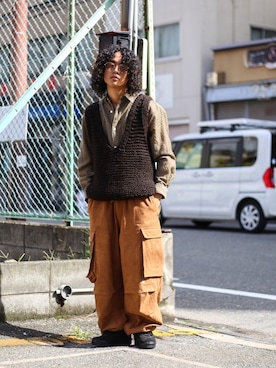「NEZU YOHINTEN」｜工藤さん（メンズ・170cm）の秋コーディネート