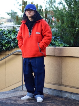 「リメイクデニム」｜「アイテム（その他アウター）」を使った、工藤さん（メンズ・170cm）の冬コーディネート