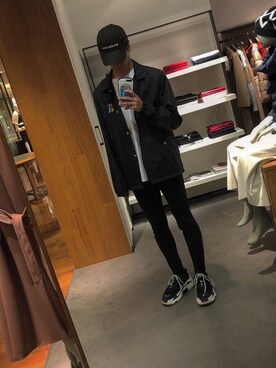 「アイテム（キャップ）」を使った、Keisuke Tanabeさん（メンズ・183cm・10代）の秋コーディネート
