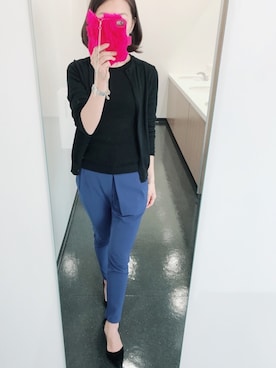 「UNIQLO（ユニクロ）のUVカットリブノースリーブセーター（ニット/セーター）」を使った、minokinocoさん（レディース・155cm）の春コーディネート