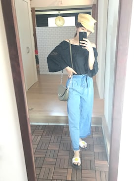 「スポサン」｜「アイテム（キャスケット）」を使った、Kaori Naraさん（レディース・165cm）の夏コーディネート