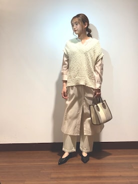 「春めきシューズ」｜「アイテム（シャツワンピース）」を使った、ameさん（レディース・160cm）の春コーディネート