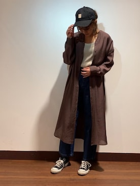 「シアーワンピース」｜「アイテム（キャップ）」を使った、ameさん（レディース・160cm）の春コーディネート