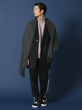 「417 EDIFICE（フォーワンセブンエディフィス）のアイテム（チェスターコート）」を使った、tetsuyaさん（メンズ・178cm）の秋コーディネート