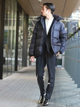 「HERISSON（エリソン）のアイテム」を使った、tetsuyaさん（メンズ・178cm）の冬コーディネート