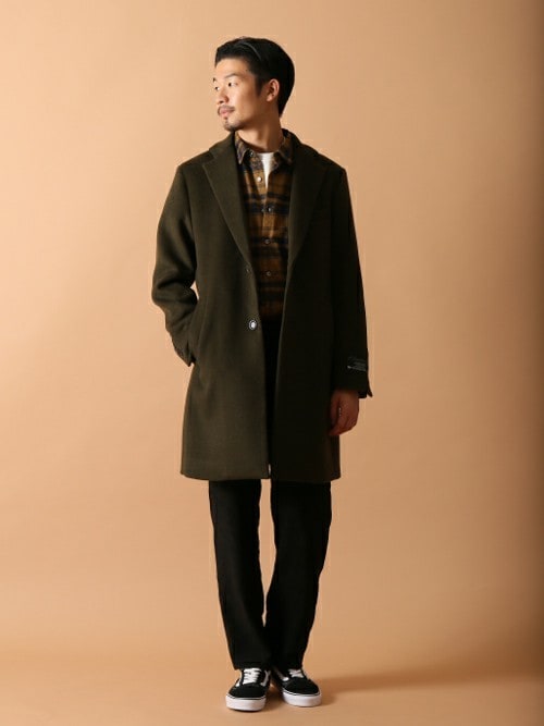 417 EDIFICEカシミヤブレンドメルトンチェスターコート 417 EDIFICE