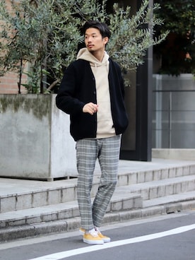 「417 EDIFICE（フォーワンセブンエディフィス）のアイテム（その他シューズ）」を使った、tetsuyaさん（メンズ・178cm）の冬コーディネート