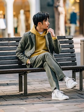 「417 EDIFICE（フォーワンセブンエディフィス）のアイテム（パーカー）」を使った、tetsuyaさん（メンズ・178cm）の冬コーディネート