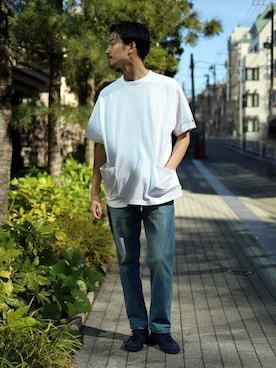 「417 EDIFICE（フォーワンセブンエディフィス）のアイテム（シューズ）」を使った、tetsuyaさん（メンズ・178cm）の春コーディネート