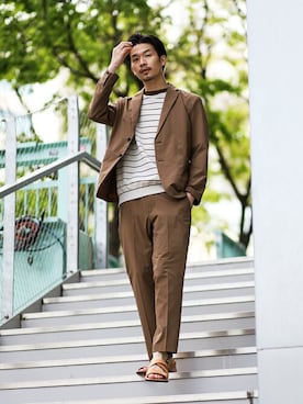 「HERISSON（エリソン）のアイテム」を使った、tetsuyaさん（メンズ・178cm）の春コーディネート